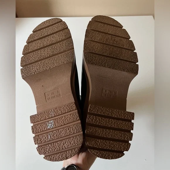 Primark Women’s Black/Brown Sz 5 Chunky Chelsea Boots Pull On - Picture 9 of 12